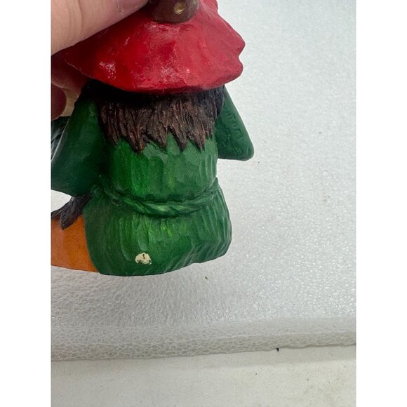 Vintage Steve Tunturi Whittlers Workshop Gnome Holding Crystal Ball Hand Carved - Picture 7 of 10